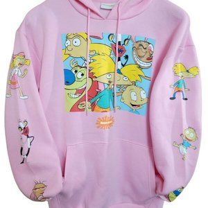 Nickelodeon Graphic Hey Arnold Ren Stimpy Rugrats Pullover Hoodie Men’s Medium